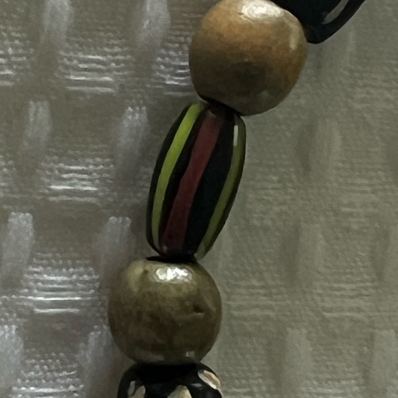 African trade bead bracelet black,green and yellow Authentic! - Picture 3 of 4